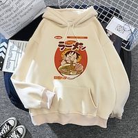 Inspired by One Piece Monkey D. Luffy Hoodie Anime 100% Polyester Anime Harajuku Graphic Kawaii Hoodie For Men's / Women's / Couple's miniinthebox - thumbnail