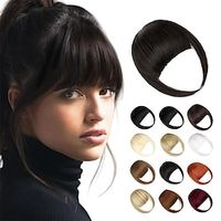 Bangs Hair Clip in Bangs Fake Bangs Natrual Clip on Bangs Dark BrownFaux Bangs Easy Clip in Hair ExtenisonsFrench Bangs Fringe with Temples Hairpieces Curved Bangs for Daily Wear Lightinthebox