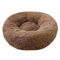 Coco Kindi Soft Plush Round Bed Coffee 70Cm