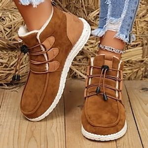 Women's Brown Khaki Nubuck Leather Plus Velvet To Keep Warm and Keep Out The Cold Snowy Outdoor Ankle Boots miniinthebox