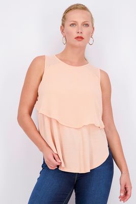 Womens Plain Sleeveless Top Nude Pink Womens Plain Sleeveless Top Nude Pink