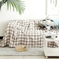 Triple Layer Gauze Japanese Plaid Sofa Cover Towel Cover All Season Universal Sofa Cushion Blanket Towel Blanket miniinthebox