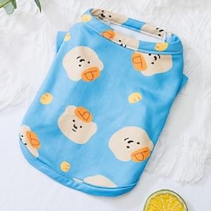 Dog Cat Jumpsuit Cartoon Fashion Cute Holiday Casual / Daily Dog Clothes Puppy Clothes Dog Outfits Soft Blue White Costume for Girl and Boy Dog Cotton XS S M L XL miniinthebox