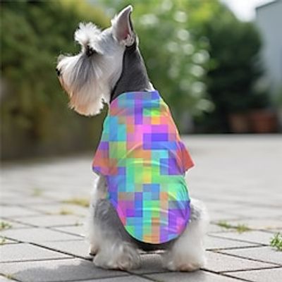 Dog Shirt  T-Shirt Plaid  Check Geometic Fashion Casual Outdoor Vacation Dog Clothes Puppy Clothes Dog Outfits Breathable Blue Costume for Girl and Boy Dog Polyester S M L XL 2XL 3XL Lightinthebox