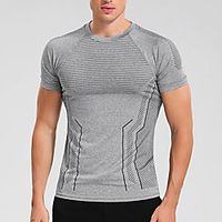 Men's Tee  T-shirt Crew Neck Spandex Sport Athleisure T Shirt Top Short Sleeves Quick Dry Breathable Soft Comfortable Exercise  Fitness Running Everyday Use Casual Daily Outdoor Exercising  Summer Lightinthebox - thumbnail