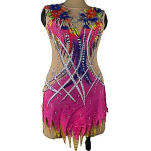 Rhythmic Gymnastics Leotards Artistic Gymnastics Leotards Women's Girls' Kids Leotard Spandex High Elasticity Breathable Handmade Sleeveless Training Competition Dance Rhythmic Gymnastics Artistic Lightinthebox