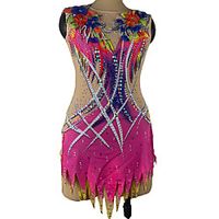 Rhythmic Gymnastics Leotards Artistic Gymnastics Leotards Women's Girls' Kids Leotard Spandex High Elasticity Breathable Handmade Sleeveless Training Competition Dance Rhythmic Gymnastics Artistic Lightinthebox - thumbnail