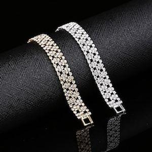 Women's Chain Bracelet Classic Wedding Personalized Stylish Artistic Simple Sweet Rhinestone Bracelet Jewelry Silver  Gold For Christmas Party Evening Prom Date Festival Lightinthebox