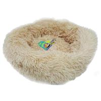 Grizzly Velor Plush Round Bed Light Beige Large - 71 X 20Cm