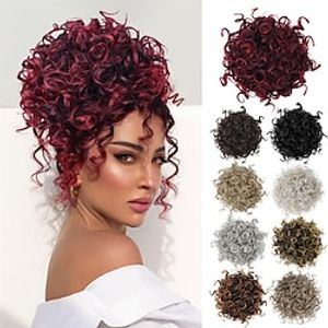 Curly Hair Bun Hair Buns Hair Piece for Black Women Synthetic Hair Extensions Hair Bun for Women Daily Use Elastic Drawstring Loose Wave Messy Bun miniinthebox