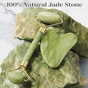 2 Pcs Jade Roller, Facial Roller, Suitable For Daily Skin Care And Swelling, Self Care Gift For Men And Women - Green Lightinthebox