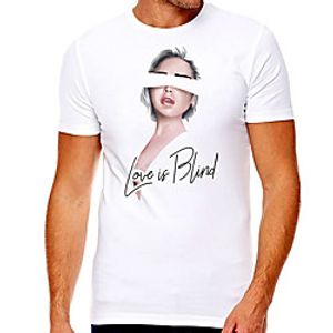 Men's Unisex Tee T shirt Hot Stamping Graphic Prints Human face Letter Plus Size Print Short Sleeve Casual Tops Cotton Basic Designer Big and Tall White Lightinthebox