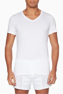 Black Cotton Superior V-Neck Top Black Cotton Superior V-Neck Top