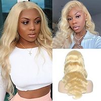 Human Hair 4x4 Closure Wig Middle Part style Indian Hair Burmese Hair Curly Deep Wave Blonde Wig 150% Density Classic Easy to Carry Comfy Women's Long Human Hair Lace Wig Lightinthebox  Daily Wear Lightinthebox - thumbnail