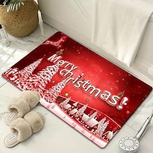 MERRY CHRISTMAS Kitchen Rug Bedroom Runner Kitchen Carpet For Floor 3D Printed Christmas Living Room Bath Entrance Doormat Bedroom Hallway Decoration Rug Christmas Xmas Decorations miniinthebox