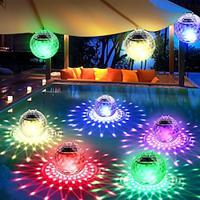 Solar LED Pool Lights Floating Pool Lights with RGB Color Changing Waterproof Pool Lights for Outdoor Lighting Garden Backyard Lawn Path Wedding Party Pool Decoration 1/2Pcs Lightinthebox