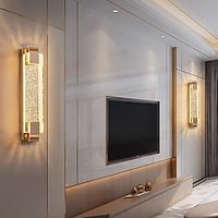 LED Wall Sconce Lamp Stainless steel Crystal Indoor 40/50/60/80/100cm 3 Light Minimalist Wall Mount Light Long Home Decor Lighting Fixture Indoor Wall Wash Lights for Living Room Bedroom 110-240V miniinthebox - thumbnail
