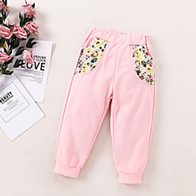 Toddler Girls' Clothing Set Long Sleeve Blushing Pink Graphic Print Active Regular 3-12 Years Lightinthebox