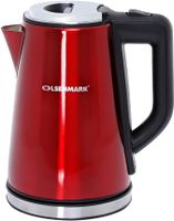 Olsenmark Cordless Electric Stainless Steel Kettle, 1.7L, Red - OMK2147