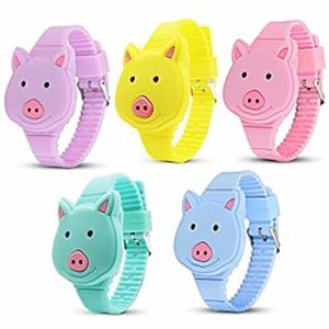 5 Pieces Girls Digital Watches, Cute RabbitSquirrelPandaPigTiger Kids Watches,Different Color LED Wrist Watch for Little Girl Toddler Gifts (Pig) Lightinthebox