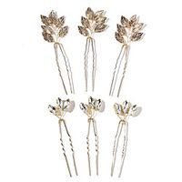 Romantic Cute Alloy Flowers / Headdress / Headpiece with Crystals / Rhinestones 6pcs / 1 set Wedding / Special Occasion Headpiece miniinthebox - thumbnail