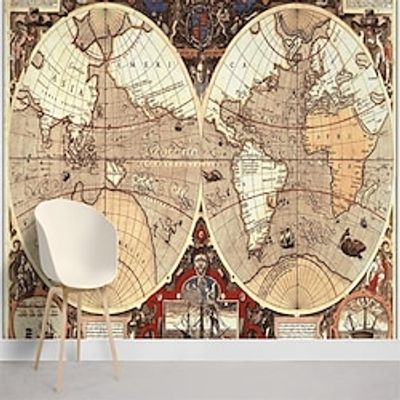 Map Wallpaper Mural Navigation Wallpaper Wall Covering Sticker Peel and Stick Removable PVCVinyl Material Self AdhesiveAdhesive Required Wall Decor for Living Room Kitchen Bathroom Lightinthebox