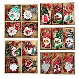 9pcs Cristmas Gnomes Wooden Pendants Christmas Decorations For Home Xmas Tree Christmas Ornaments Navidad Decor New Year Gift Lightinthebox