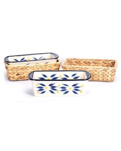 Temp-Tations Old World Loaf Pans In Baskets Blue 2 Piece