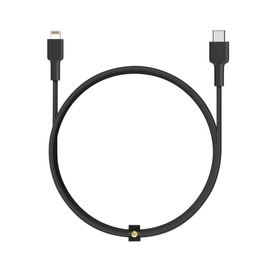 Aukey CB-CL3 MFI Braided Nylon USB C To Lightning Cable, Black