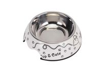 Melamine Happy Cat Stainless Steel bowl with anti slip circle on the bottom Volume 160ML