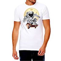 Men's Unisex Tee T shirt Hot Stamping Graphic Prints Astronaut Plus Size Print Short Sleeve Casual Tops Cotton Basic Fashion Designer Big and Tall White miniinthebox - thumbnail