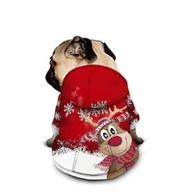 Dog Matching Christmas Dog Hoodie Pet 3D Printed Clothing Santa Claus Dog Cat Pet Pouch Hoodie Graphic Fashion Casual Outdoor Casual Daily Dog Clothes Puppy Clothes Dog Outfits Waterproof Red Costume for Girl and Boy Dog Polyster XXL Lightinthebox