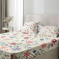 Floral Spring Pattern Fitted Sheet Set Ultra Soft Breathable Silky  Bed Sheets Deep Pocket 100% Microfiber Bedding Sheets 3 Piece Queen King Size Lightinthebox