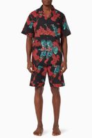 Passerine Print Cuban Pyjama Set in Cotton