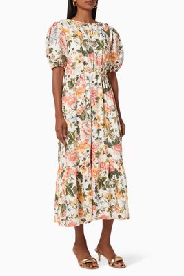Il Riso Midi Dress in Linen Il Riso Midi Dress in Linen