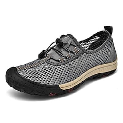 Men's Loafers  Slip-Ons Comfort Shoes Casual Daily Outdoor Walking Shoes Leather Mesh Black Gray Spring Summer Lightinthebox
