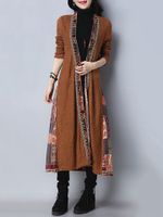 Folk Style Patchwork Women Long Coats