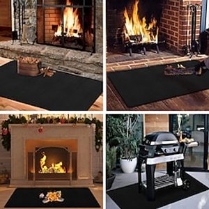 Fireproof Hearth Mats for Fireplaces Fire Resistant Rectangle Fire Pit Mat,Fireproof Grill Pads,Under Grill Mat for Outdoor Charcoal, Smokers, Gas Grills, Deck and Patio Protective Mats miniinthebox