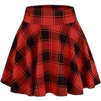 Women's Skirt Christmas Plaid Skirt Mini Red Black Green Skirts Print Fashion Casual Street Daily XL 2XL 3XL Lightinthebox - thumbnail