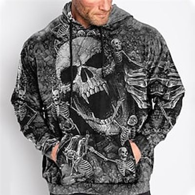 Men's Plus Size Pullover Hoodie Sweatshirt Big and Tall 3D Print Hooded Long Sleeve Spring   Fall Basic Fashion Streetwear Comfortable Daily Wear Vacation Tops Lightinthebox