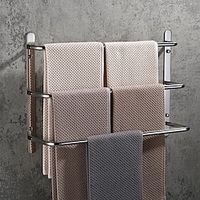 Bathroom Towel Bar 60cm Multilayer Stainless Steel Multifunction 3-layer Towel Rack Wall Mounted Polished Sivery and Matte Black 1pc miniinthebox - thumbnail
