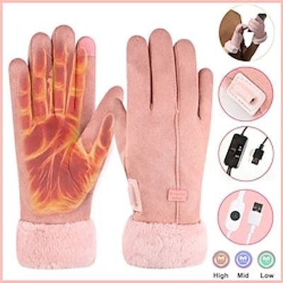 Winter Heated Gloves, Adjustable Temperature Cycling Gloves, USB Electric Heating Skiing Gloves, Birthday Gifts Christmas Gifts Lightinthebox