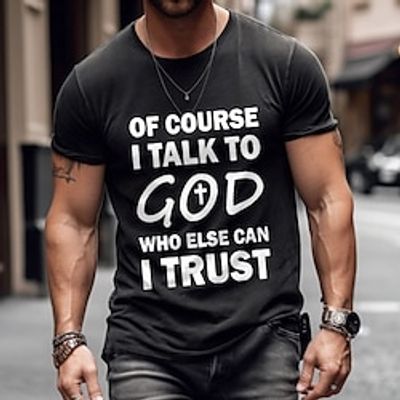 Letter Black White Red T shirt Tee Men's Graphic Cotton Blend Shirt Sports Classic Shirt Short Sleeve Comfortable Tee Sports Outdoor Holiday Summer Fashion Designer Clothing S M L XL XXL XXXL Lightinthebox