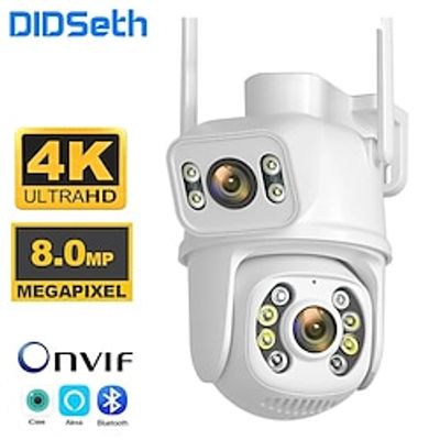DIDSeth 8MP 4K Wifi PTZ Camera Dual-Lens Video Surveillance Protection Ai Human Monitor Night Vision Outdoor Security CCTV Cam Lightinthebox