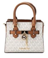 Michael Kors Hamilton XS Small Vanilla PVC Leather Satchel Crossbody Bag Purse (86601)