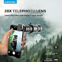 High Power HD 28X Telescope Phone Telephoto Lens For IPhone Samsung Android Any Smartphones miniinthebox - thumbnail