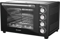 Sharp 70Liter Double Glass Electric Oven Up to 230°/120 Mins Timer 2400Watt With Four-Level Baking, Rotisserie And Convection, Black - EO-RT70N-K3