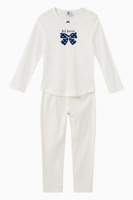 Pyjama Set in Spotted Organic Cotton Rib Knit Pyjama Set in Spotted Organic Cotton Rib Knit