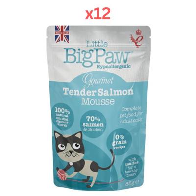 Little Big Paw Gourmet Atlantic Salmon Mousse Wet Cat Food 85g Pack Of 12 Little Big Paw Gourmet Atlantic Salmon Mousse Wet Cat Food 85g Pack Of 12