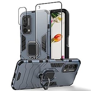 [3p]  oneplus nord n200 5g case  tempered glass screen protector  camera protector for 1 nord n200, protective case with rotate holder kickstand and magnetic plate for oneplus nord n200 (navy) Lightinthebox